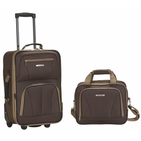 Rockland 2 PC LUGGAGE SET - BROWN F102-BROWN
